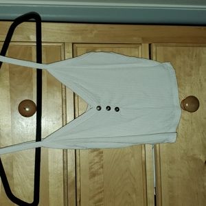 Bozzolo white cropped tank top-S- White